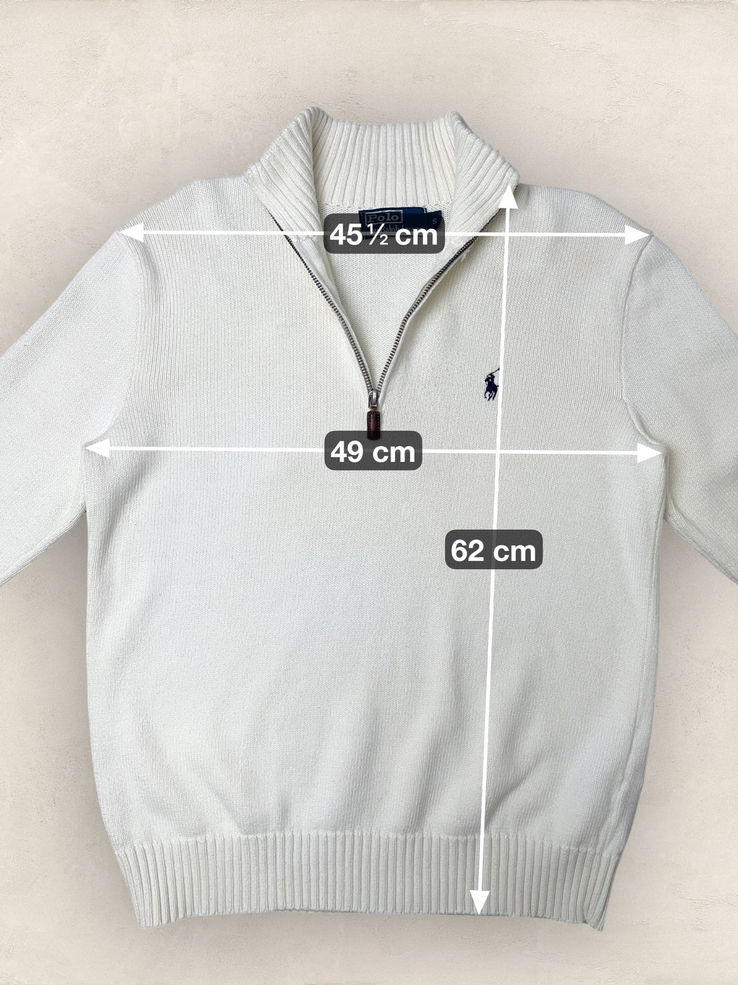 1/4 zip Homme Ralph Lauren Blanc S Ref:3706 - Blanc - S - amifrip