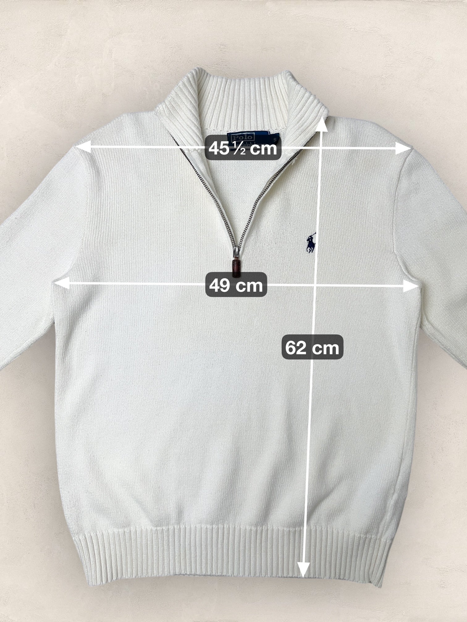1/4 zip Homme Ralph Lauren Blanc S Ref:3706 - Blanc - S - amifrip
