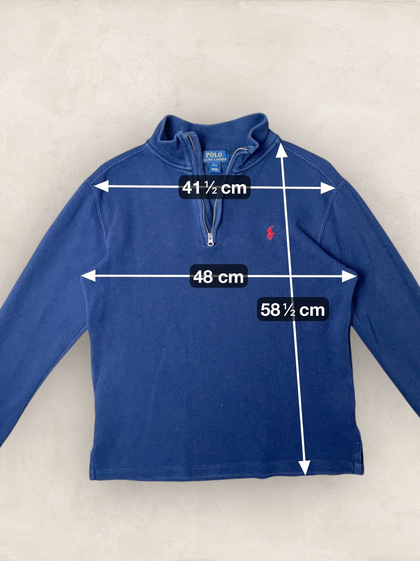 1/4 zip Homme Ralph Lauren Bleu Marine S Ref:3728 - Bleu Marine - S - amifrip