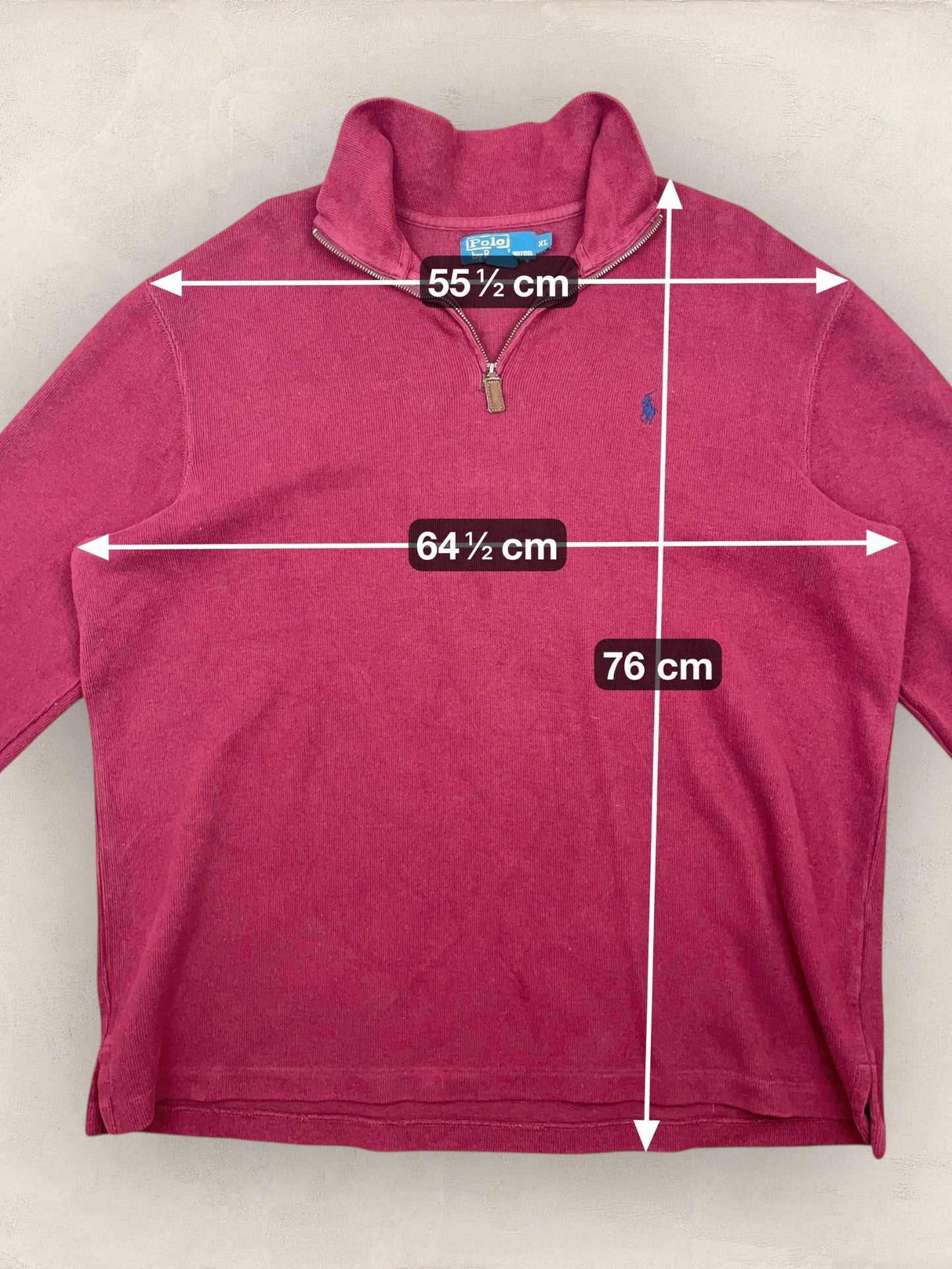 1/4 zip Homme Ralph Lauren Bordeaux XL Ref:3740 - Bordeaux - XL - amifrip