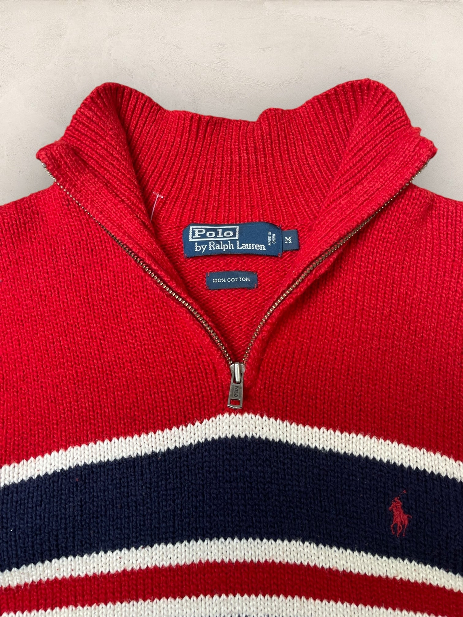 1/4 zip Homme Ralph Lauren Rouge M Ref:3713 - Rouge - M - amifrip