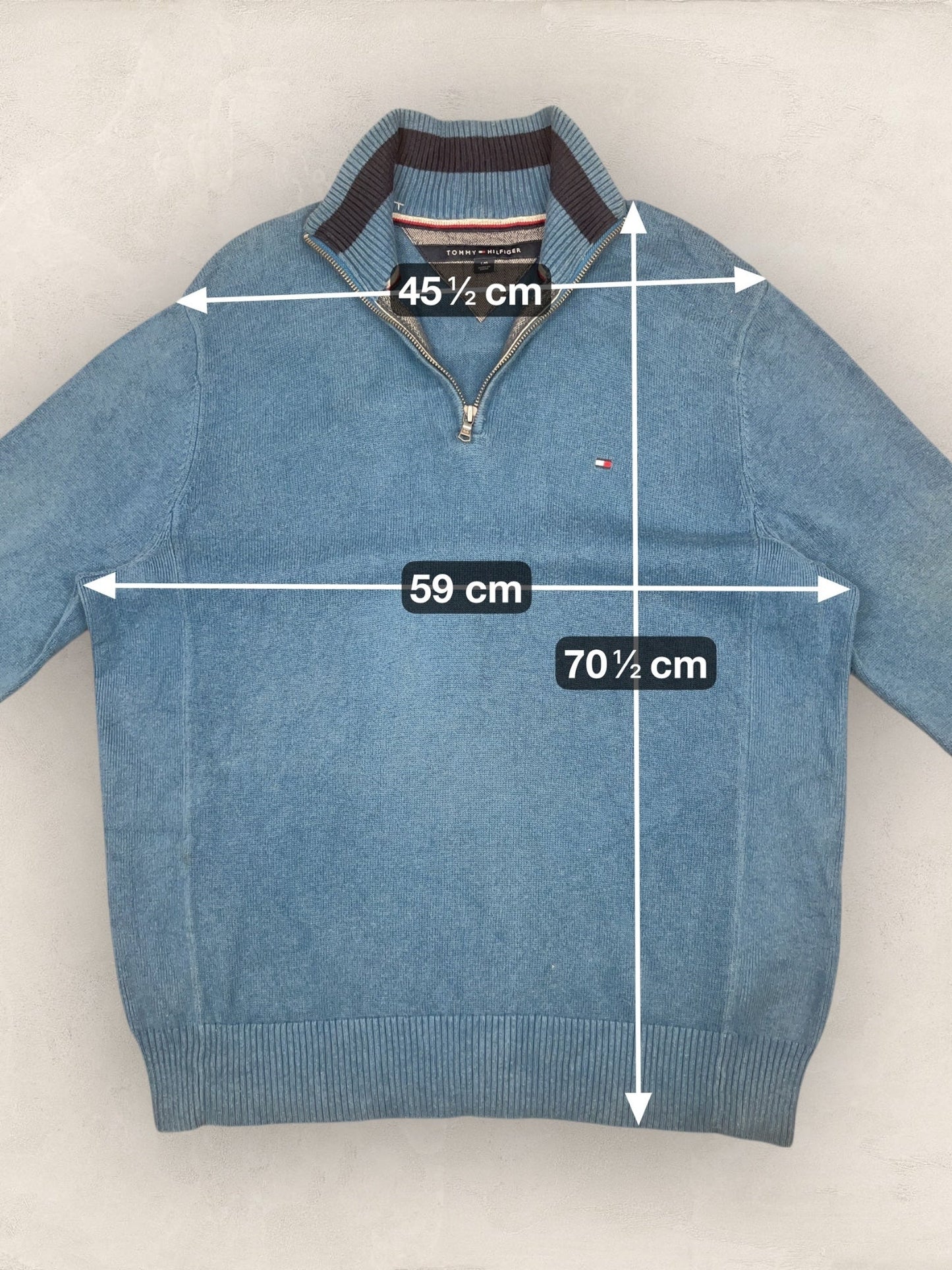 1/4 zip Homme Tommy Hilfiger Bleu L Ref:3605 - Bleu - L - amifrip