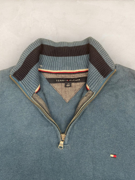 1/4 zip Homme Tommy Hilfiger Bleu L Ref:3605 - Bleu - L - amifrip
