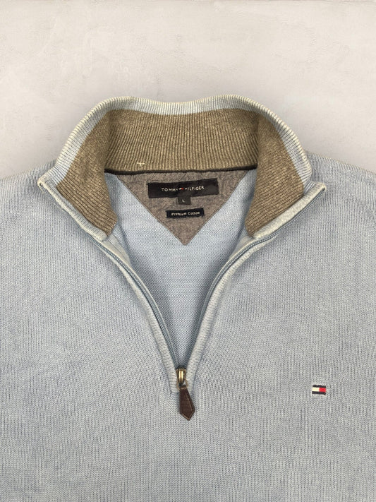 1/4 zip Homme Tommy Hilfiger Bleu L Ref:3608 - Bleu - L - amifrip