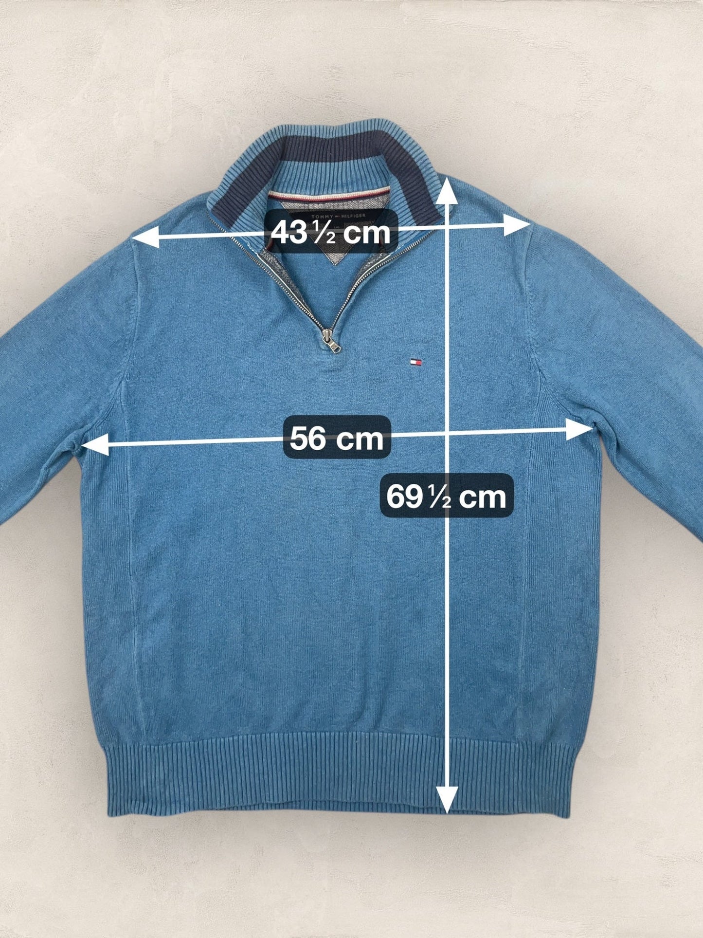 1/4 zip Homme Tommy Hilfiger Bleu L Ref:3647 - Bleu - L - amifrip