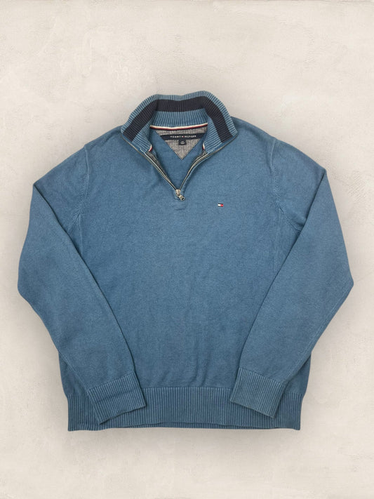 1/4 zip Homme Tommy Hilfiger Bleu L Ref:3647 - Bleu - L - amifrip