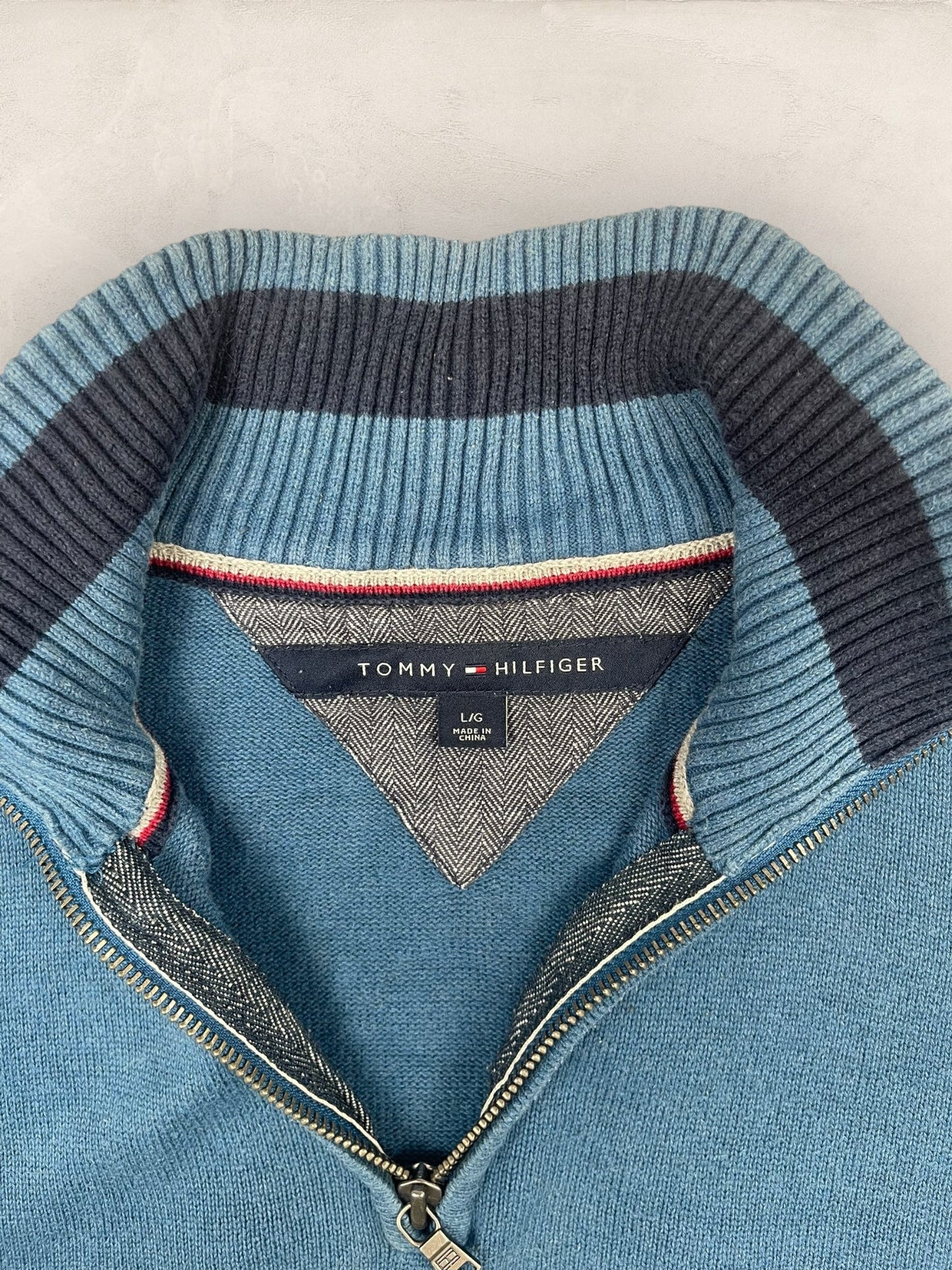 1/4 zip Homme Tommy Hilfiger Bleu L Ref:3647 - Bleu - L - amifrip