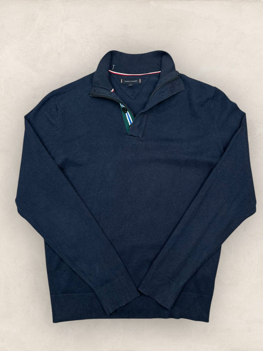 1/4 zip Homme Tommy Hilfiger Bleu Marine L Ref:3620 - Bleu Marine - L - amifrip