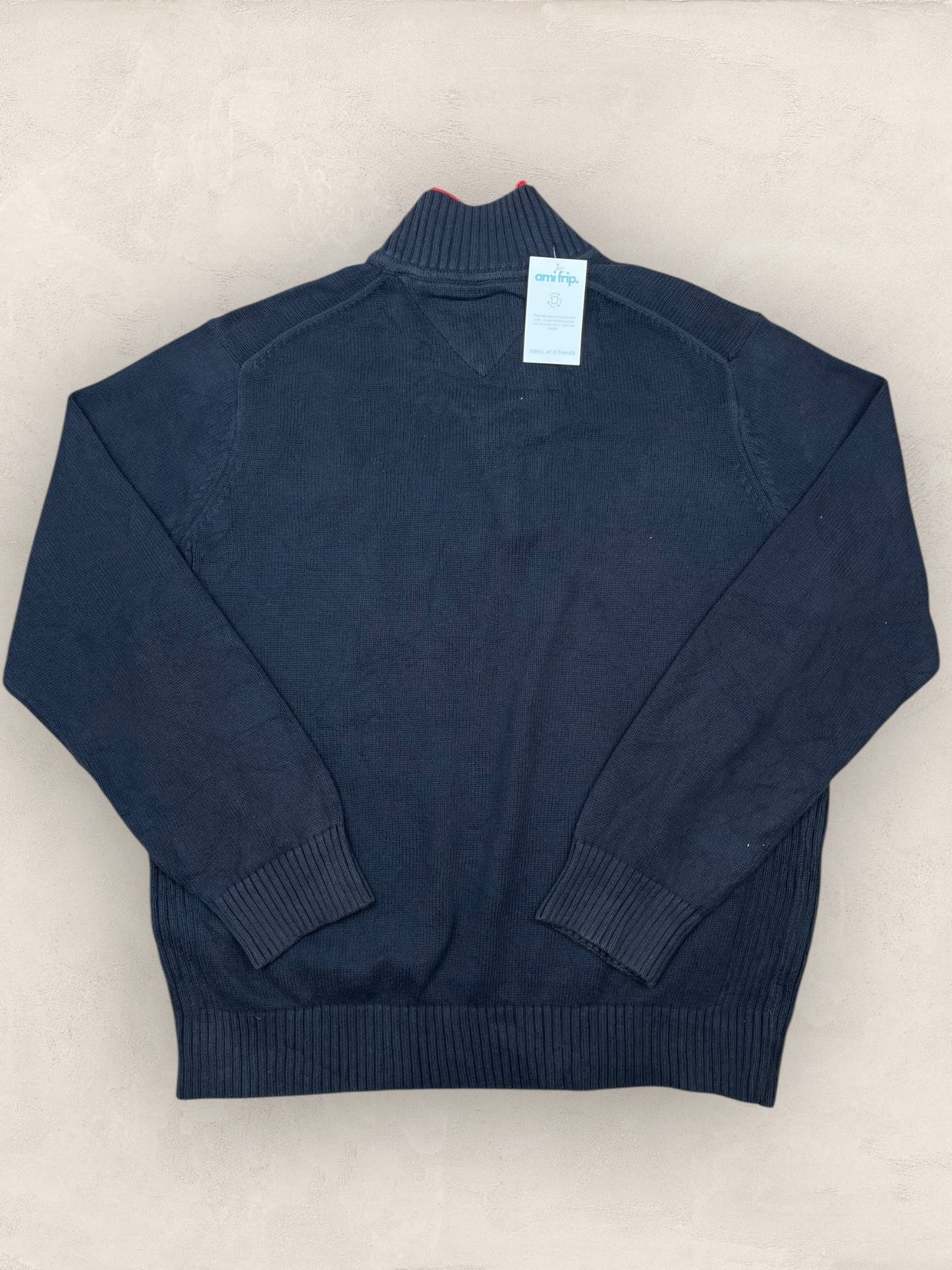 1/4 zip Homme Tommy Hilfiger Bleu Marine L Ref:3631 - Bleu Marine - L - amifrip