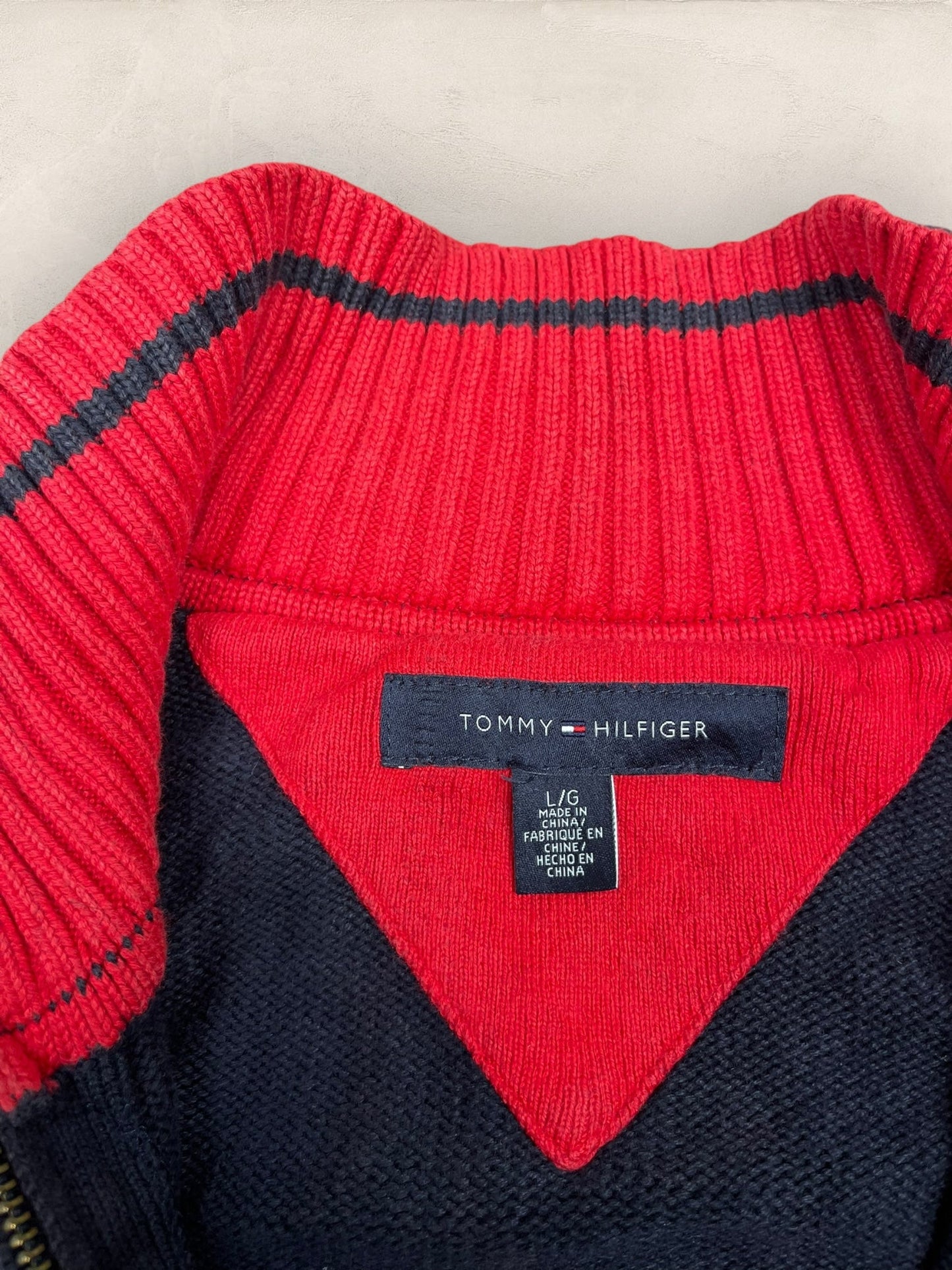 1/4 zip Homme Tommy Hilfiger Bleu Marine L Ref:3631 - Bleu Marine - L - amifrip