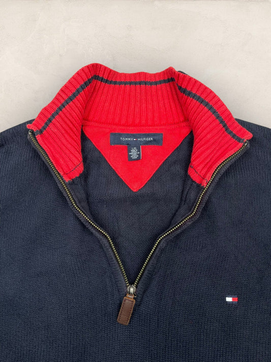 1/4 zip Homme Tommy Hilfiger Bleu Marine L Ref:3631 - Bleu Marine - L - amifrip