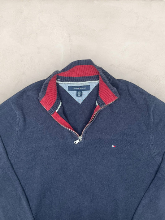 1/4 zip Homme Tommy Hilfiger Bleu Marine L Ref:3660 - Bleu Marine - L - amifrip