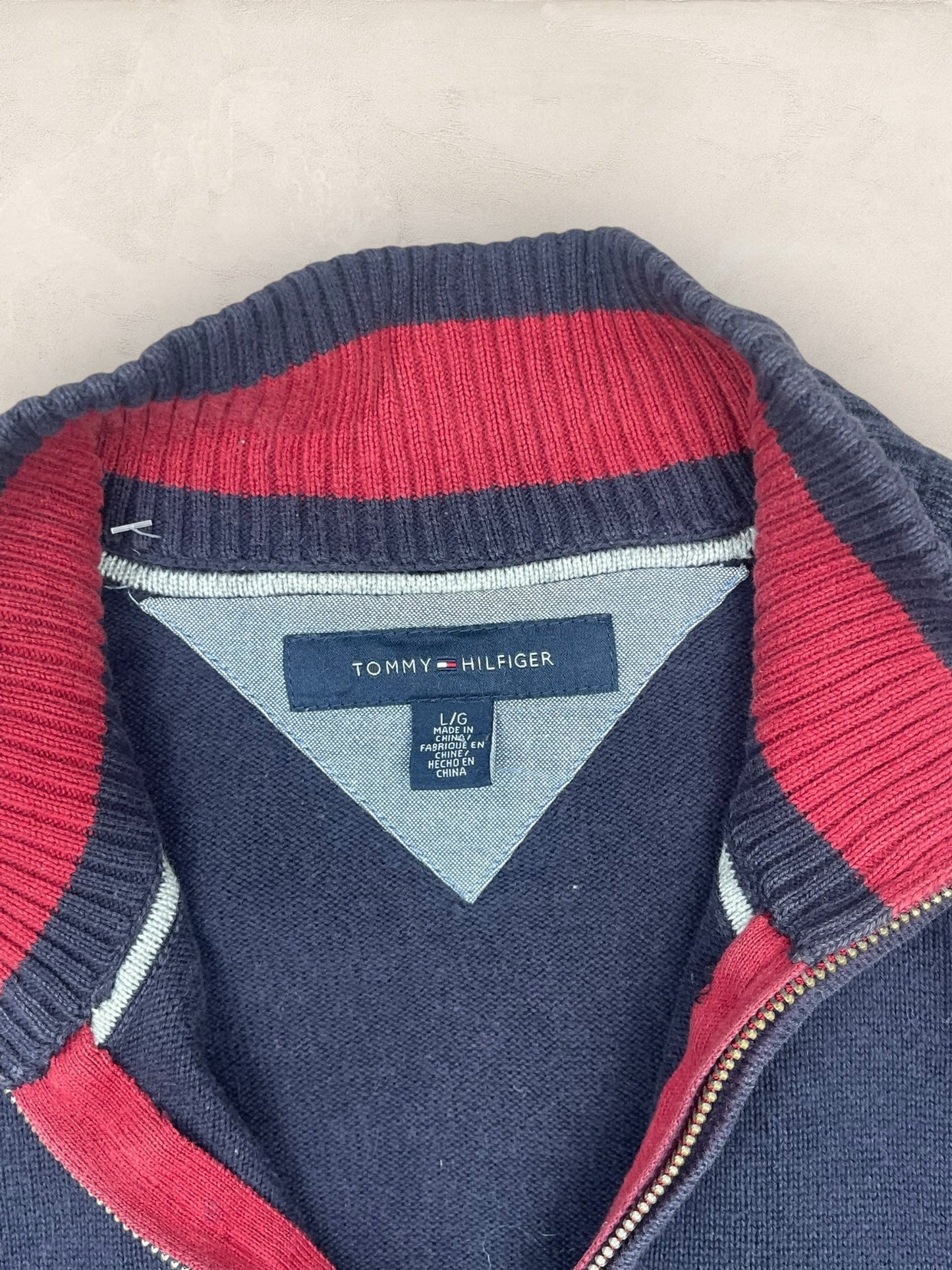 1/4 zip Homme Tommy Hilfiger Bleu Marine L Ref:3660 - Bleu Marine - L - amifrip