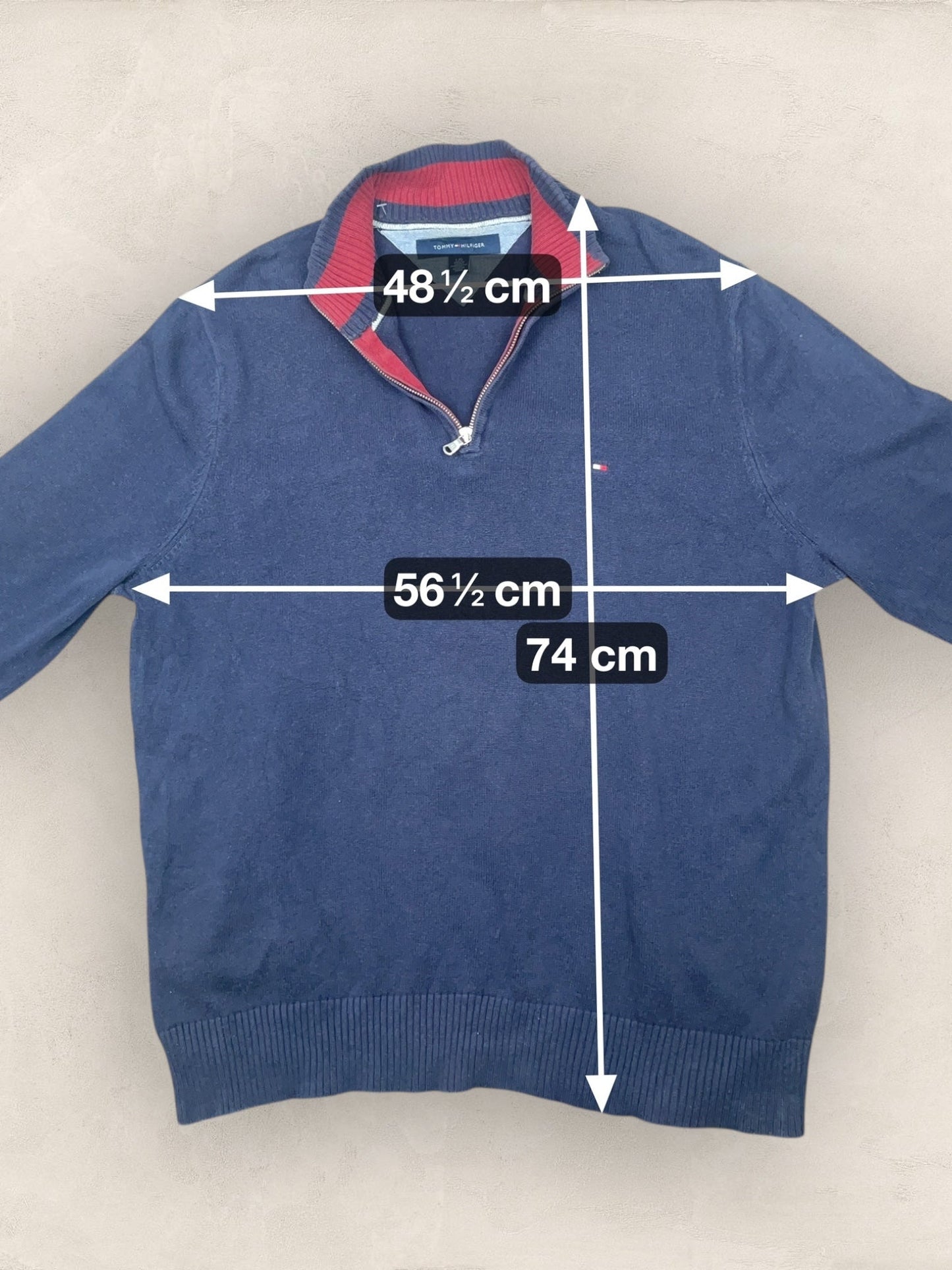 1/4 zip Homme Tommy Hilfiger Bleu Marine L Ref:3660 - Bleu Marine - L - amifrip