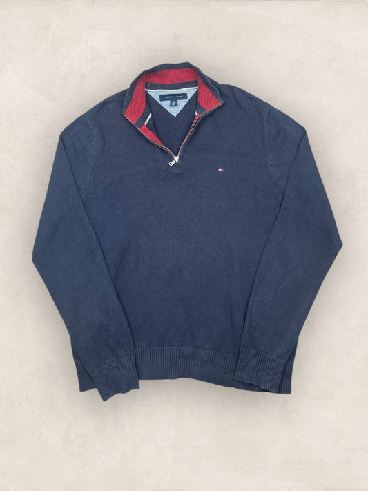 1/4 zip Homme Tommy Hilfiger Bleu Marine L Ref:3660 - Bleu Marine - L - amifrip