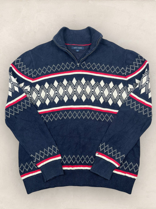 1/4 zip Homme Tommy Hilfiger Bleu Marine L Ref:3673 - Bleu Marine - L - amifrip