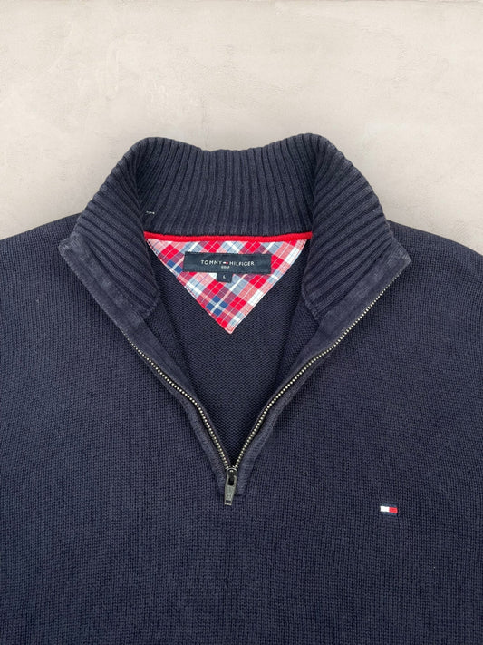 1/4 zip Homme Tommy Hilfiger Bleu Marine L Ref:3680 - Bleu Marine - L - amifrip