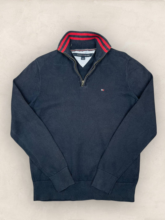 1/4 zip Homme Tommy Hilfiger Bleu Marine M Ref:3613 - Bleu Marine - M - amifrip