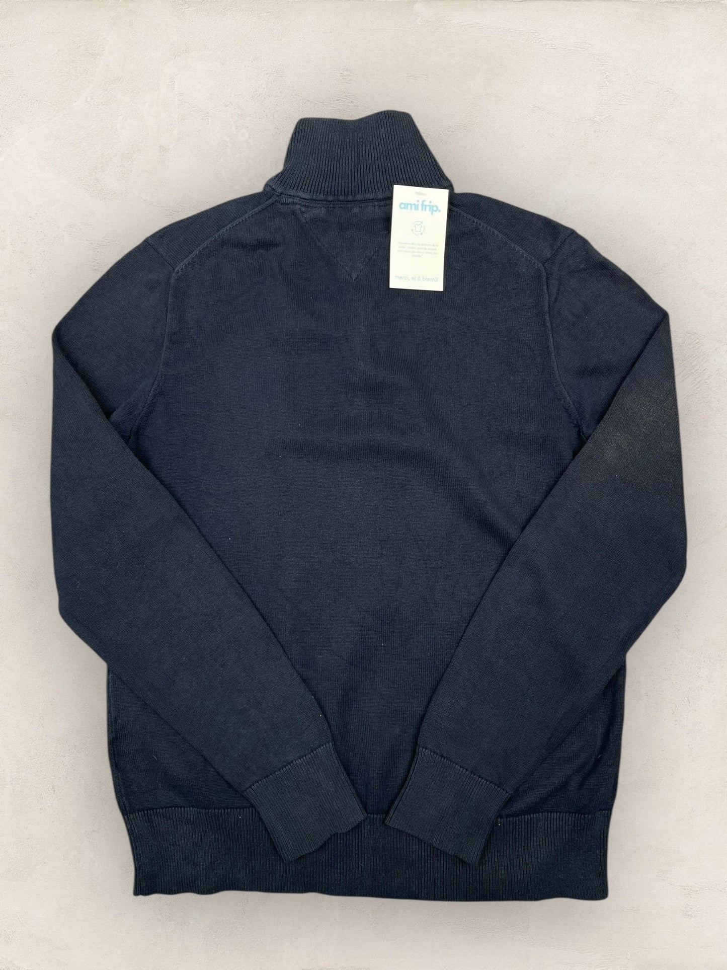1/4 zip Homme Tommy Hilfiger Bleu Marine M Ref:3613 - Bleu Marine - M - amifrip