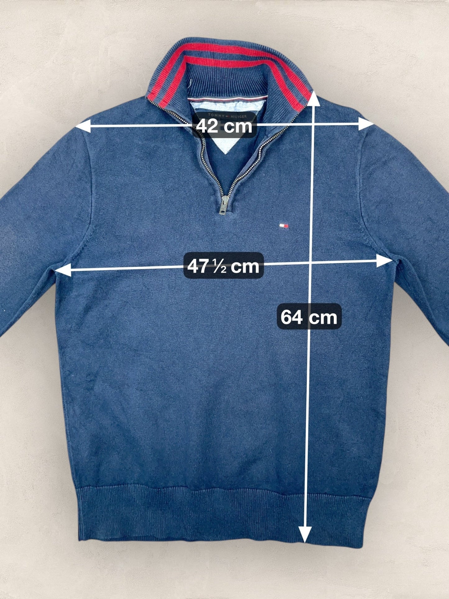 1/4 zip Homme Tommy Hilfiger Bleu Marine M Ref:3613 - Bleu Marine - M - amifrip