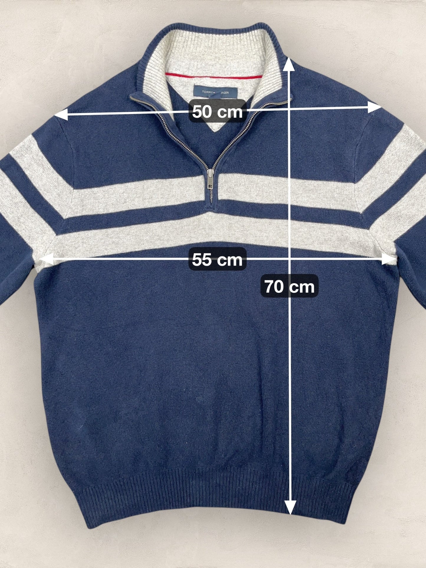 1/4 zip Homme Tommy Hilfiger Bleu Marine M Ref:3632 - Bleu Marine - M - amifrip