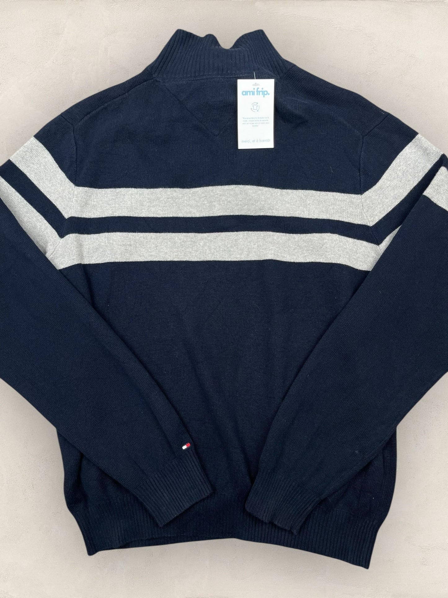 1/4 zip Homme Tommy Hilfiger Bleu Marine M Ref:3632 - Bleu Marine - M - amifrip