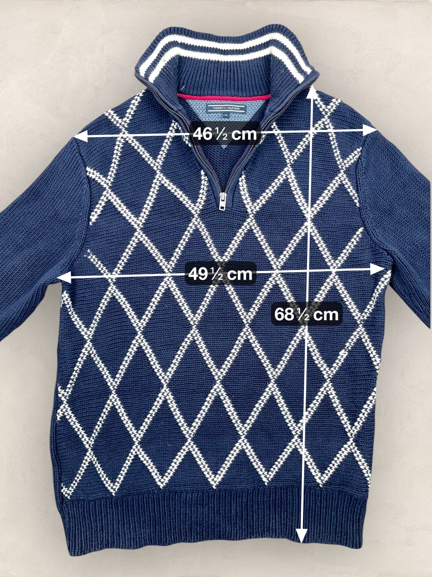 1/4 zip Homme Tommy Hilfiger Bleu Marine M Ref:3688 - Bleu Marine - M - amifrip