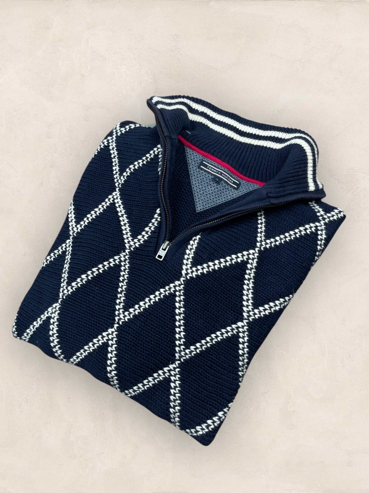 1/4 zip Homme Tommy Hilfiger Bleu Marine M Ref:3688 - Bleu Marine - M - amifrip