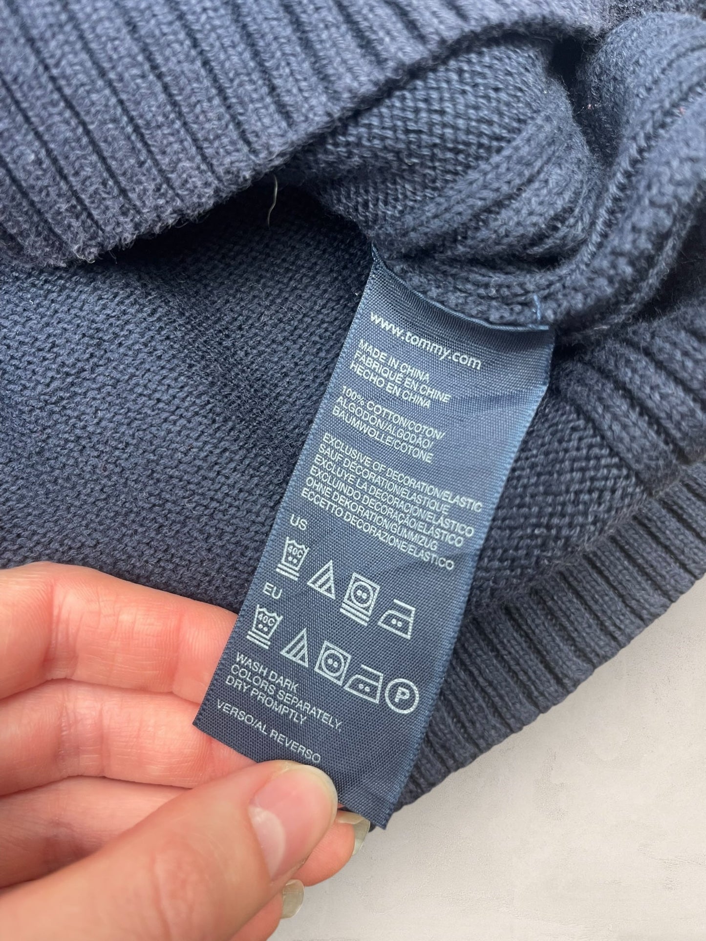 1/4 zip Homme Tommy Hilfiger Bleu Marine S Ref:3652 - Bleu Marine - S - amifrip
