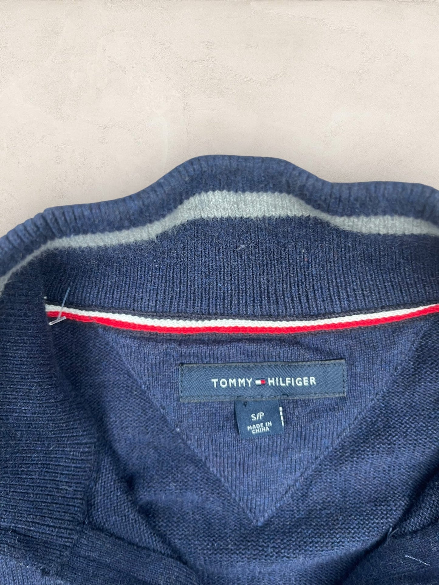 1/4 zip Homme Tommy Hilfiger Bleu Marine S Ref:3670 - Bleu Marine - S - amifrip