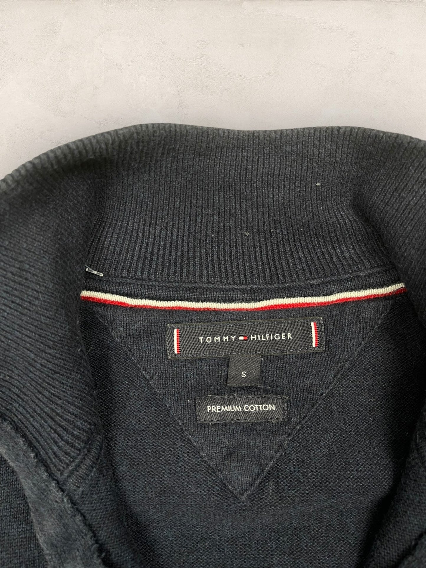 1/4 zip Homme Tommy Hilfiger Bleu Marine S Ref:3677 - Bleu Marine - S - amifrip