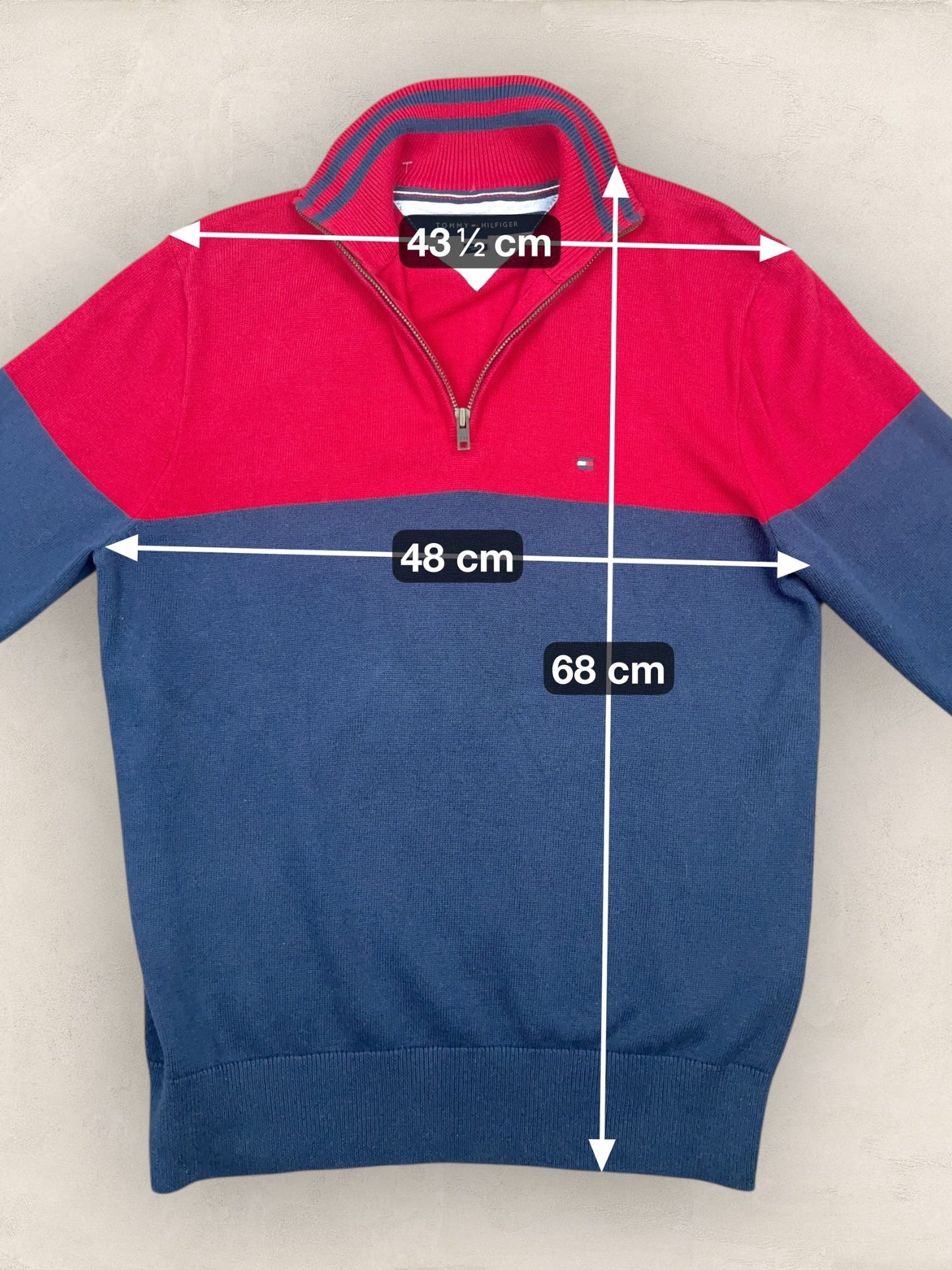 1/4 zip Homme Tommy Hilfiger Bleu Marine S Ref:3682 - Bleu Marine - S - amifrip