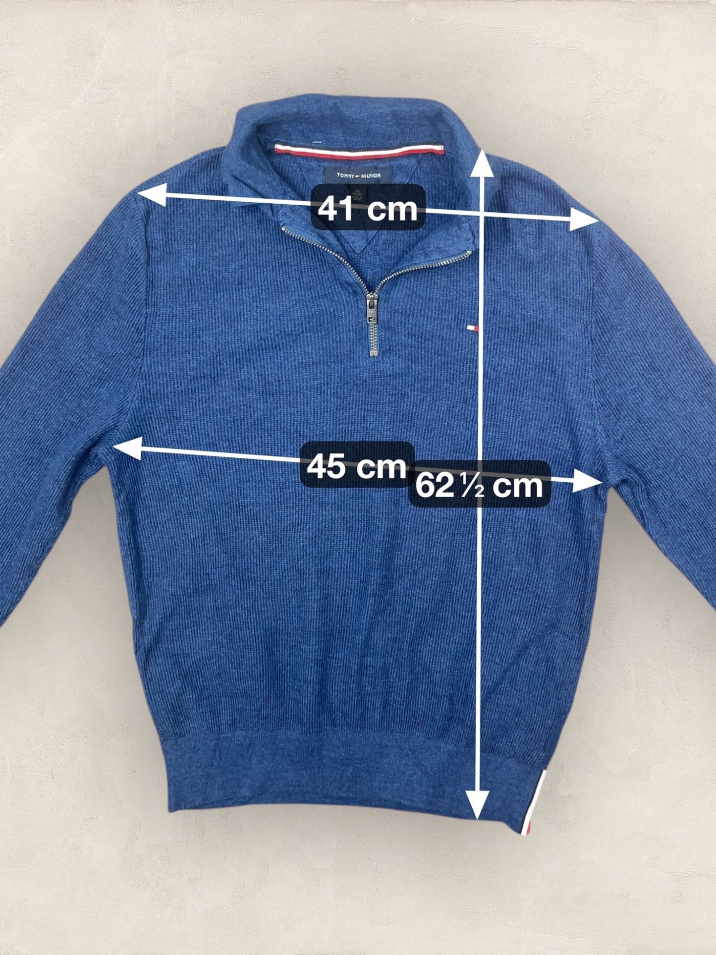 1/4 zip Homme Tommy Hilfiger Bleu XS Ref:3646 - Bleu - XS - amifrip