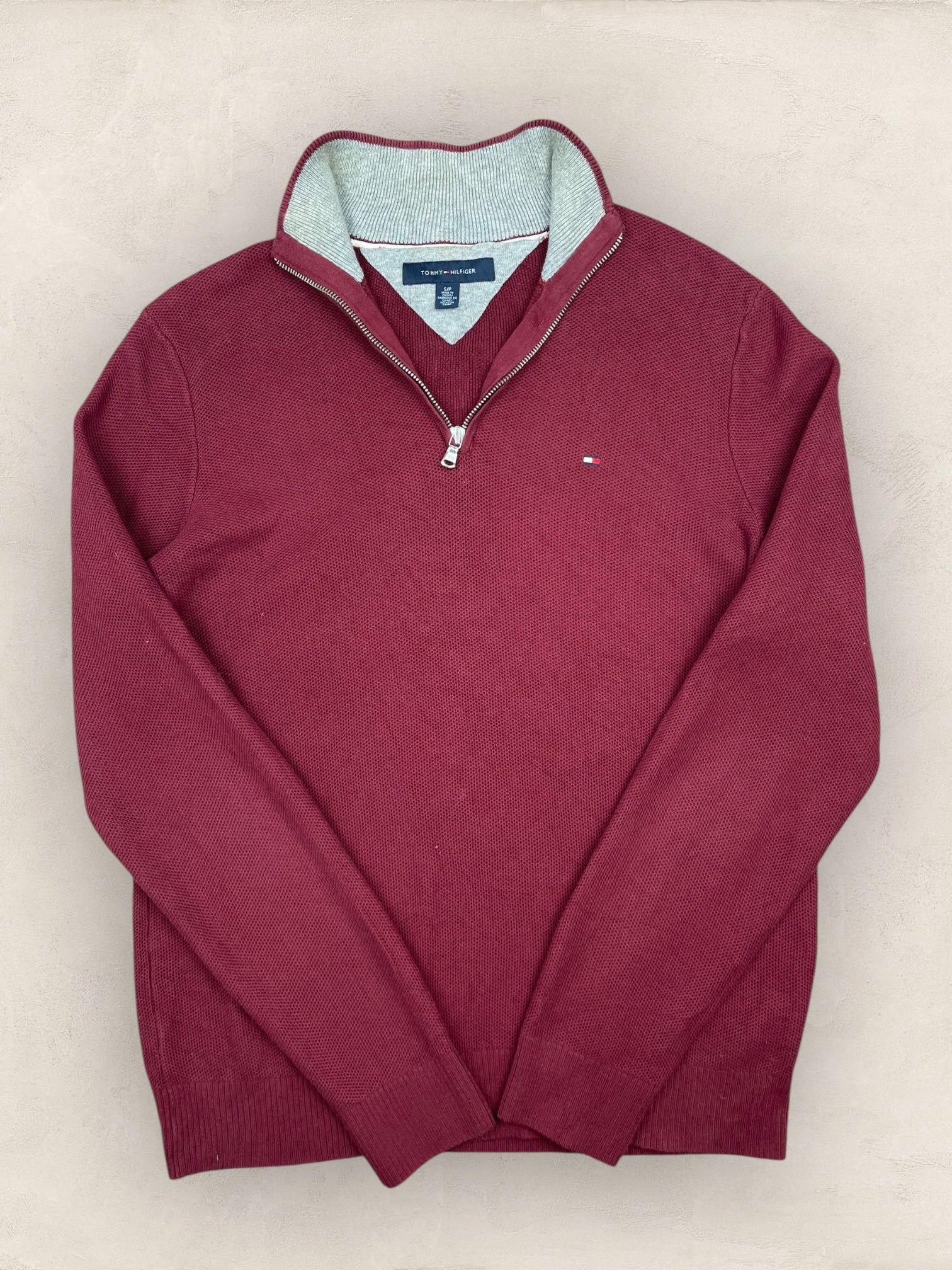 1/4 zip Homme Tommy Hilfiger Bordeaux S Ref:3672 - Bordeaux - S - amifrip