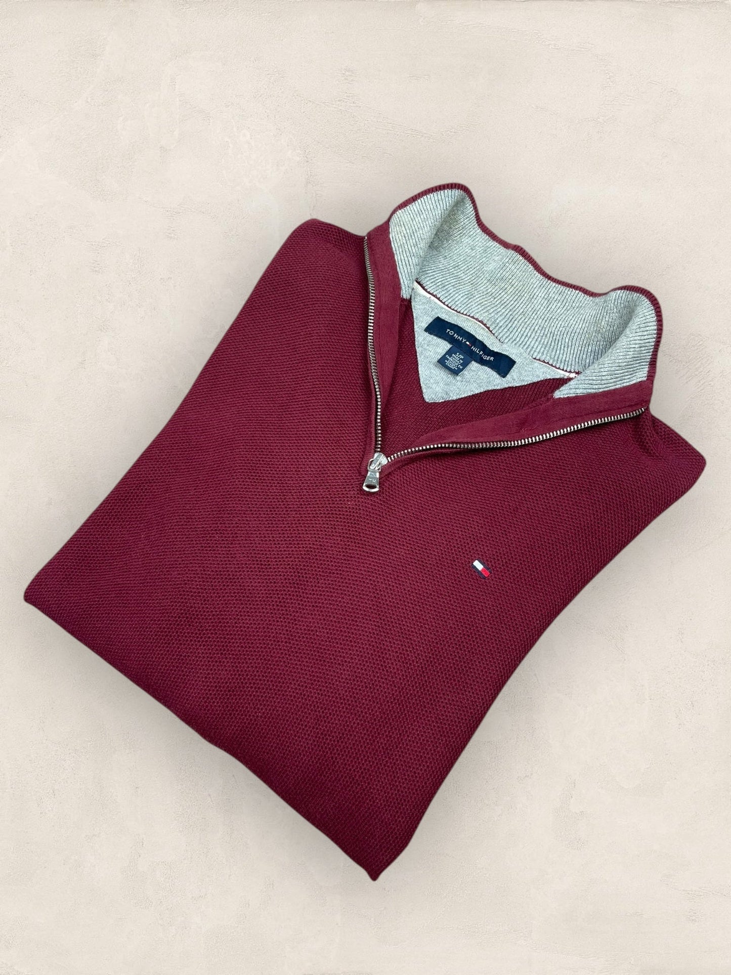 1/4 zip Homme Tommy Hilfiger Bordeaux S Ref:3672 - Bordeaux - S - amifrip