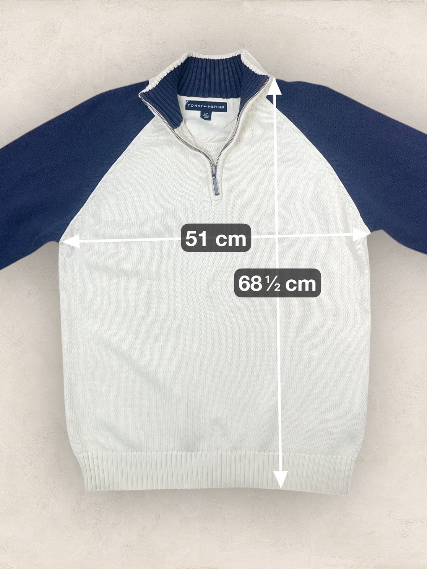 1/4 zip Homme Tommy Hilfiger Creme S Ref:3644 - Creme - S - amifrip