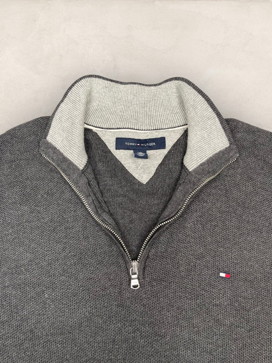 1/4 zip Homme Tommy Hilfiger Gris L Ref:3615 - Gris - L - amifrip