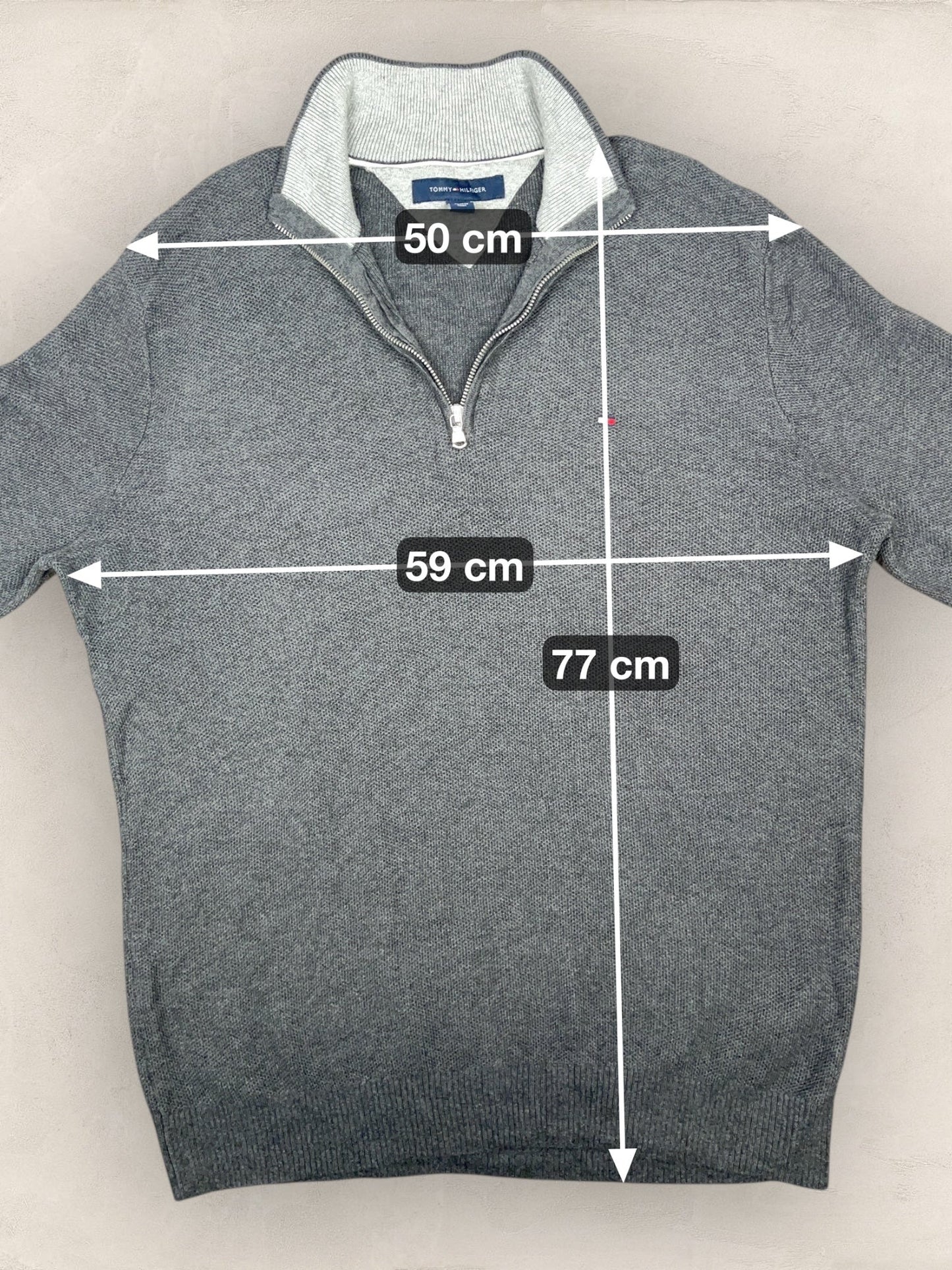 1/4 zip Homme Tommy Hilfiger Gris L Ref:3615 - Gris - L - amifrip
