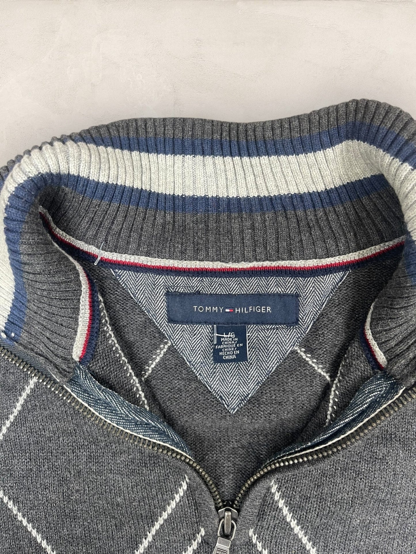 1/4 zip Homme Tommy Hilfiger Gris L Ref:3641 - Gris - L - amifrip