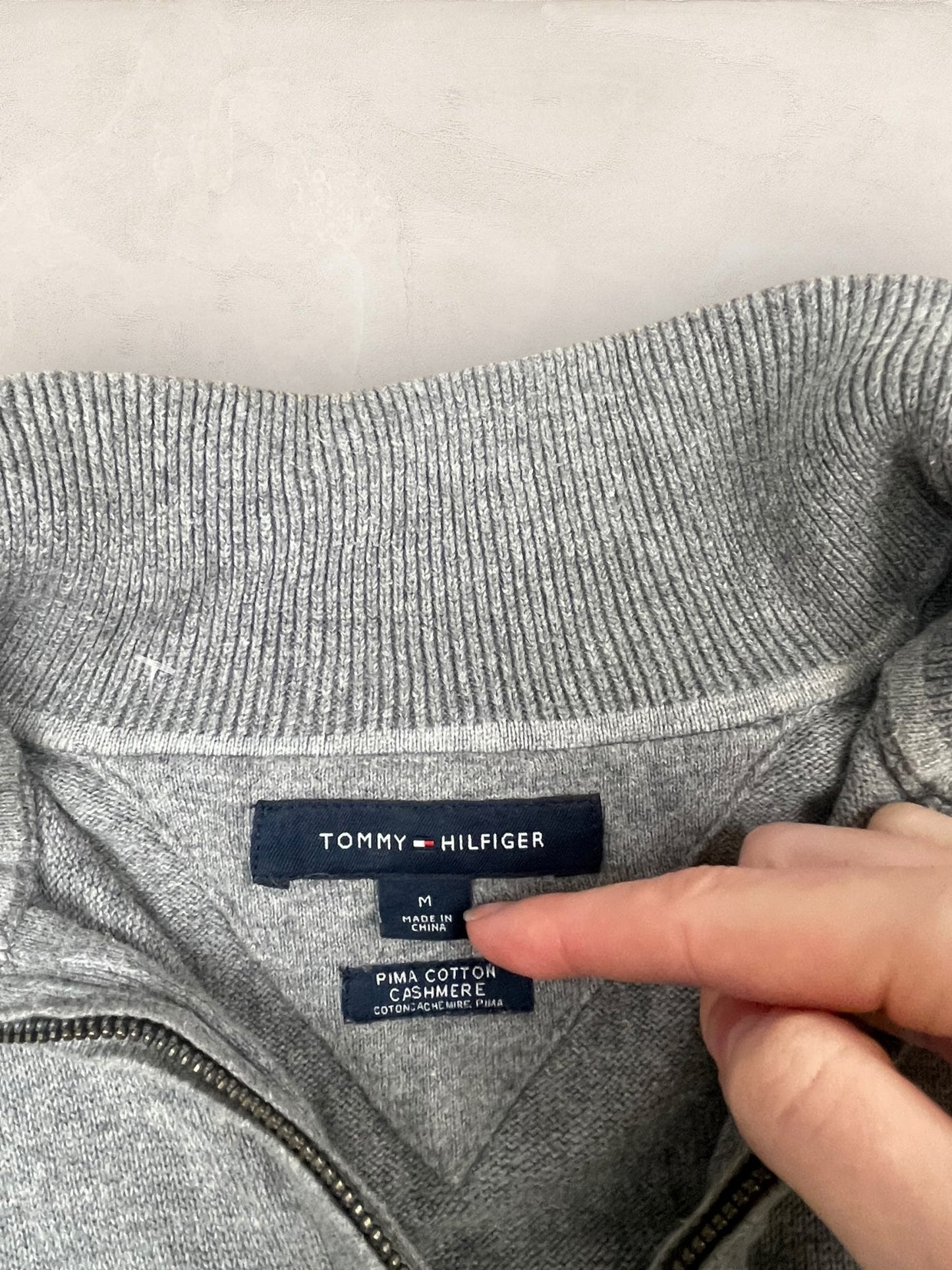 1/4 zip Homme Tommy Hilfiger Gris M Ref:3639 - Gris - M - amifrip
