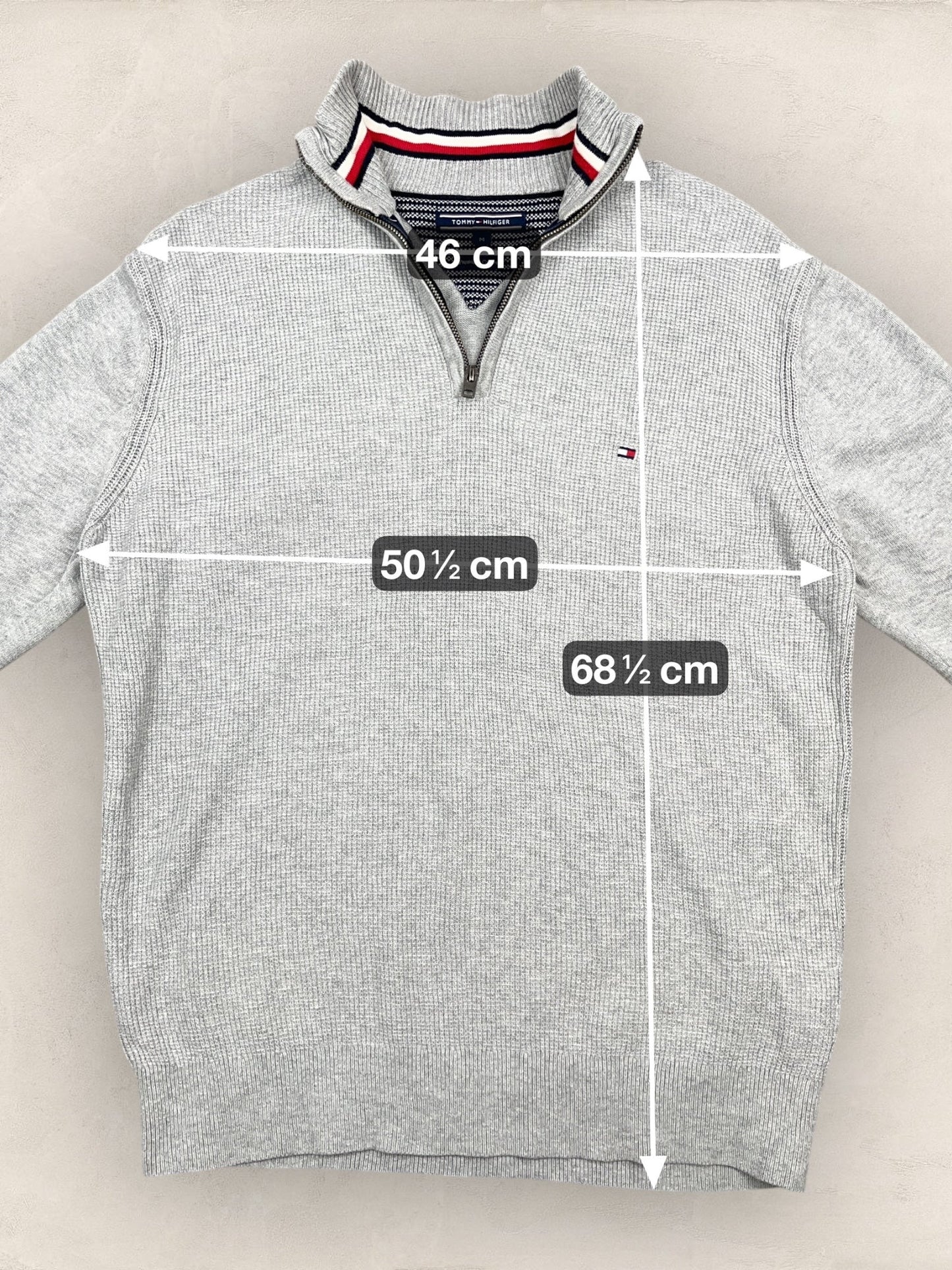 1/4 zip Homme Tommy Hilfiger Gris M Ref:3698 - Gris - M - amifrip