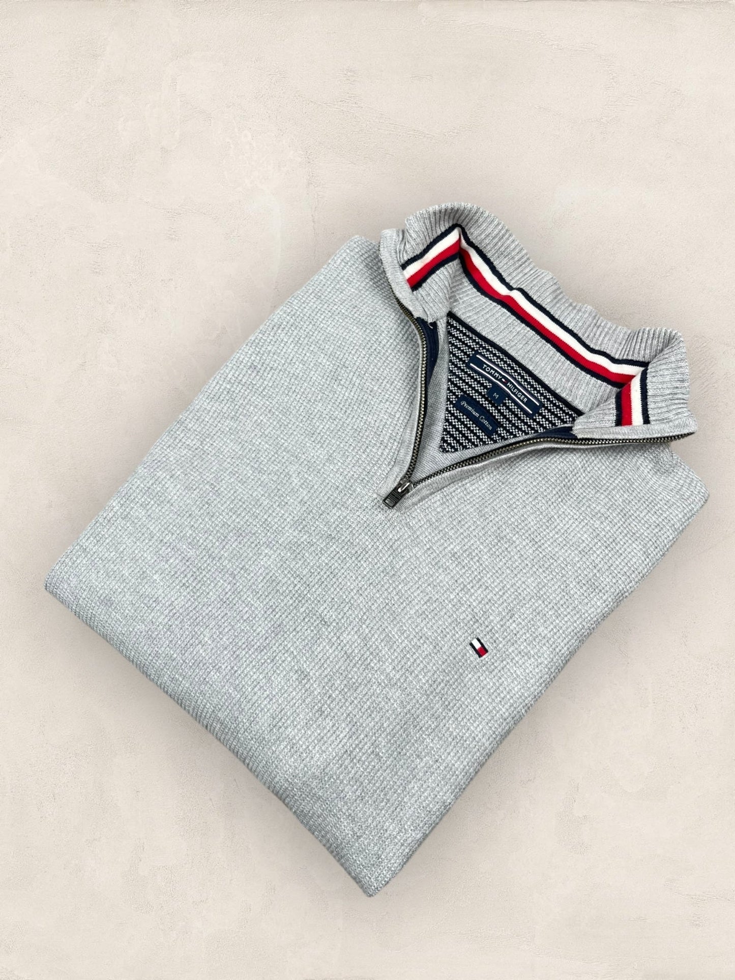 1/4 zip Homme Tommy Hilfiger Gris M Ref:3698 - Gris - M - amifrip