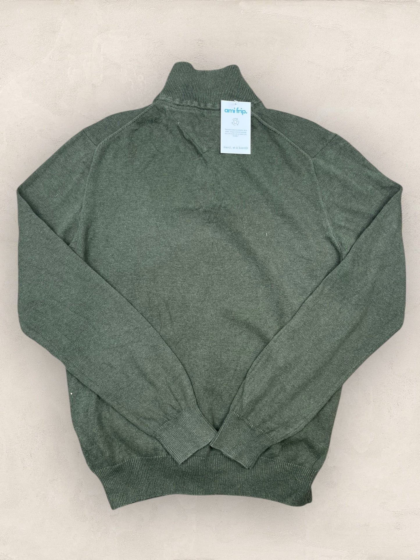 1/4 zip Homme Tommy Hilfiger Kaki M Ref:3619 - Kaki - M - amifrip