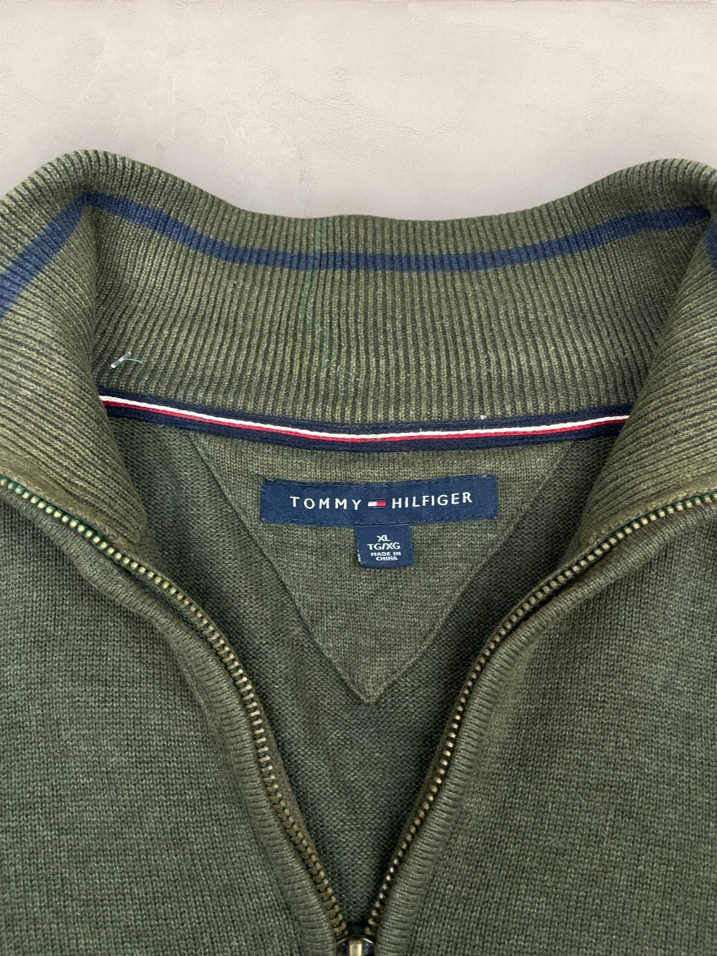 1/4 zip Homme Tommy Hilfiger Kaki XL Ref:3693 - Kaki - XL - amifrip