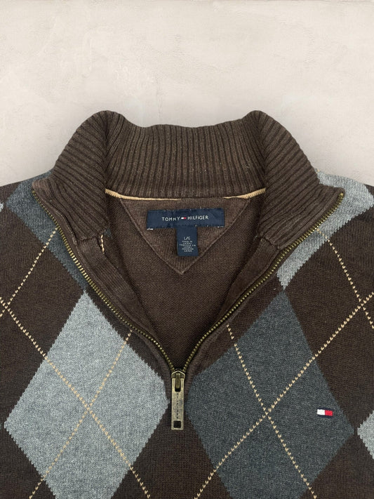 1/4 zip Homme Tommy Hilfiger Marron L Ref:3604 - Marron - L - amifrip