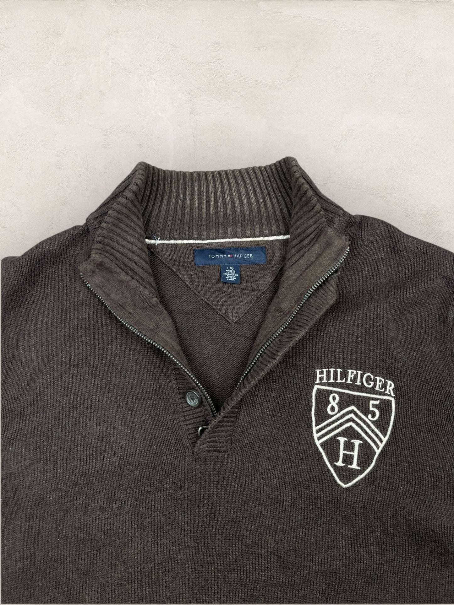 1/4 zip Homme Tommy Hilfiger Marron L Ref:3683 - Marron - L - amifrip