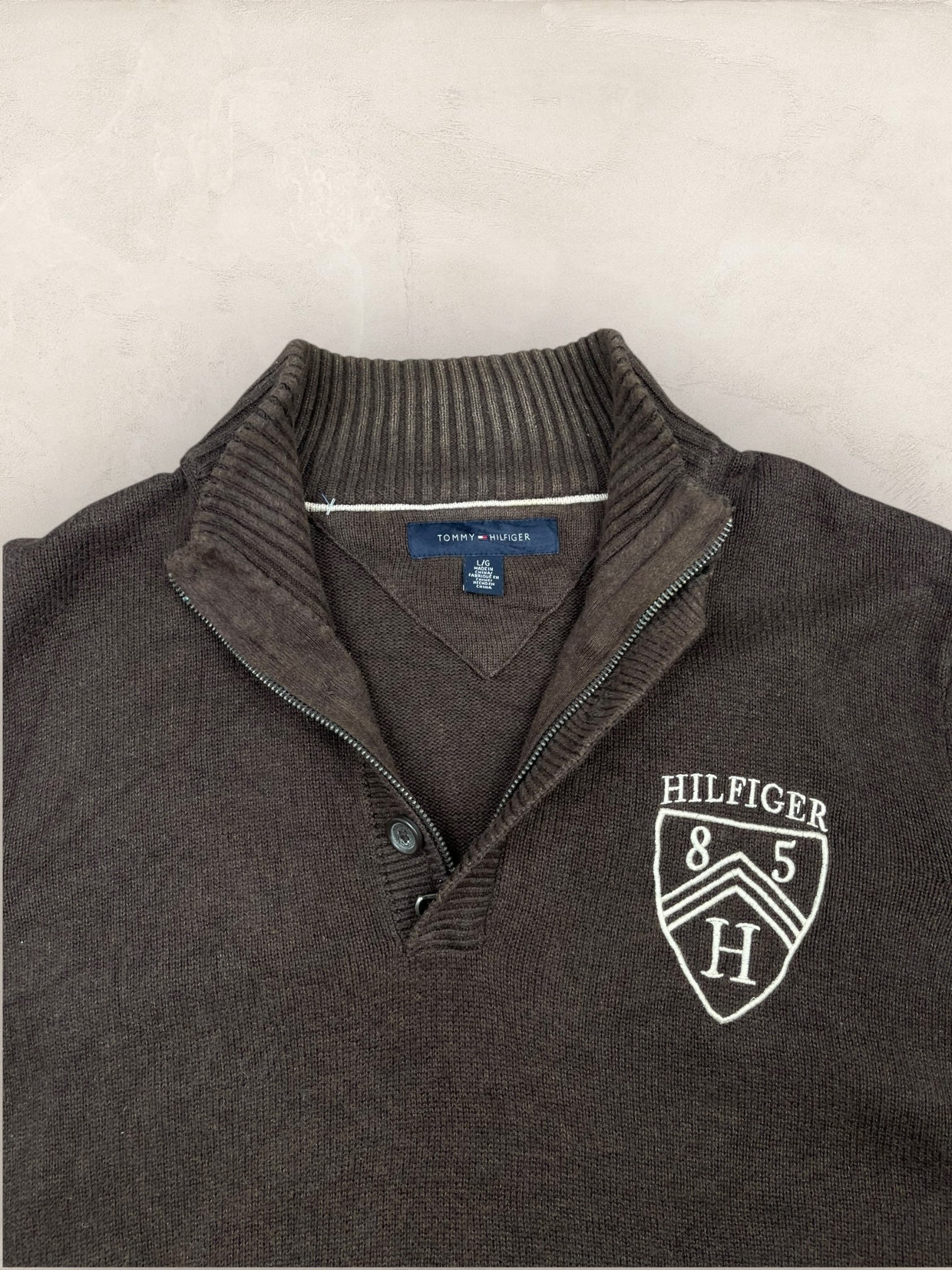 1/4 zip Homme Tommy Hilfiger Marron L Ref:3683 - Marron - L - amifrip