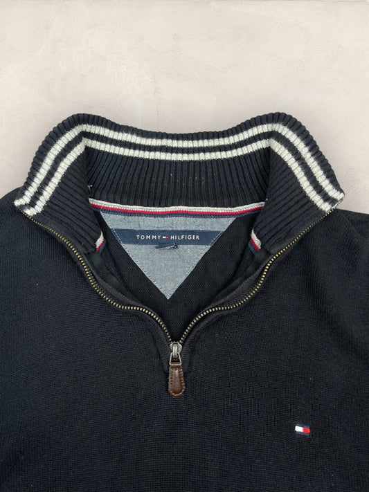 1/4 zip Homme Tommy Hilfiger Noir S Ref:3625 - Noir - S - amifrip