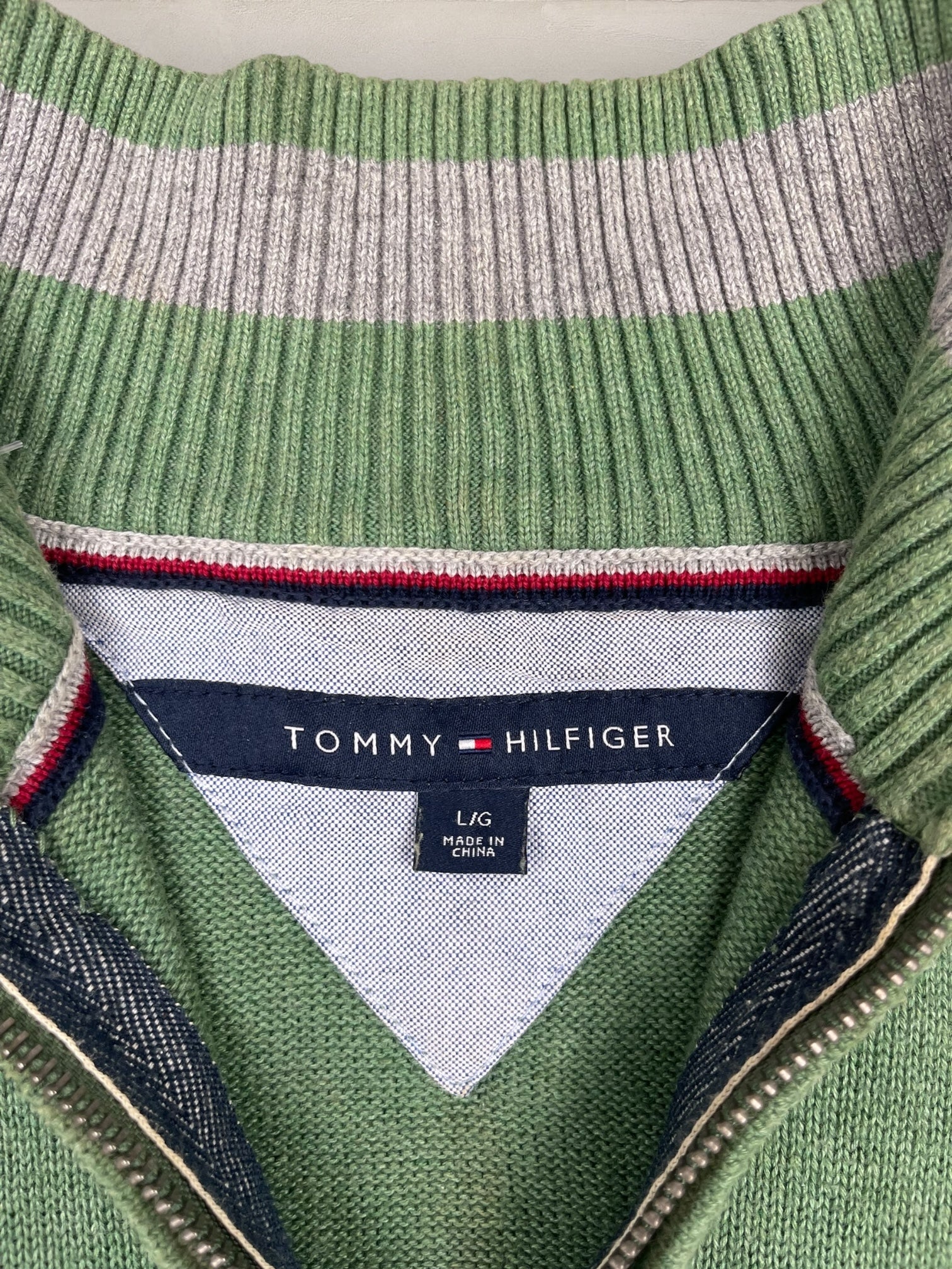 1/4 zip Homme Tommy Hilfiger Vert L Ref:3690 - Vert - L - amifrip