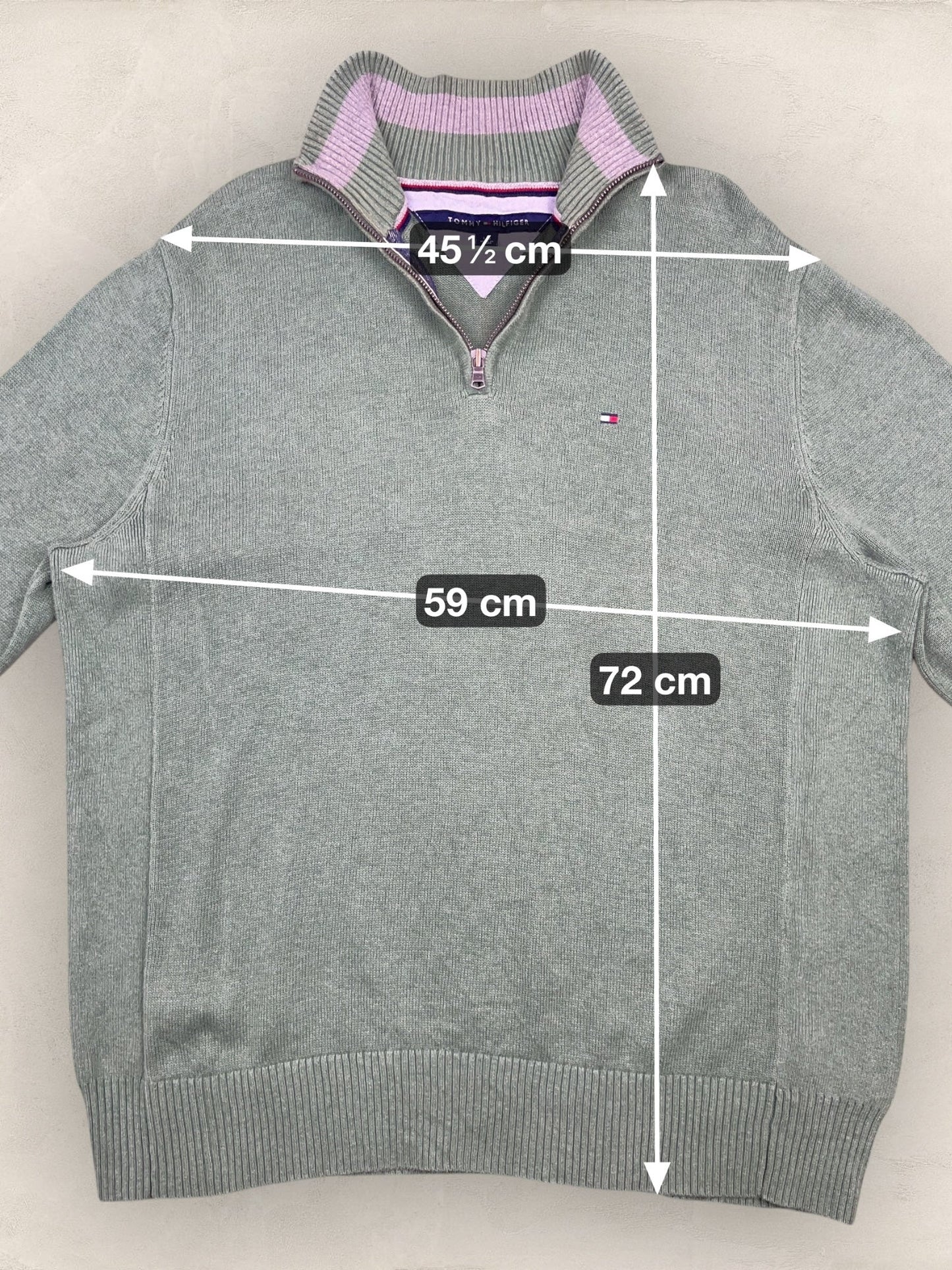 1/4 zip Homme Tommy Hilfiger Vert L Ref:3690 - Vert - L - amifrip